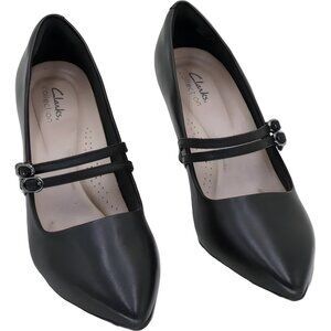 Clarks Kataleyna Joy Pointed Pumps Black Leather Women's US 8.5W
